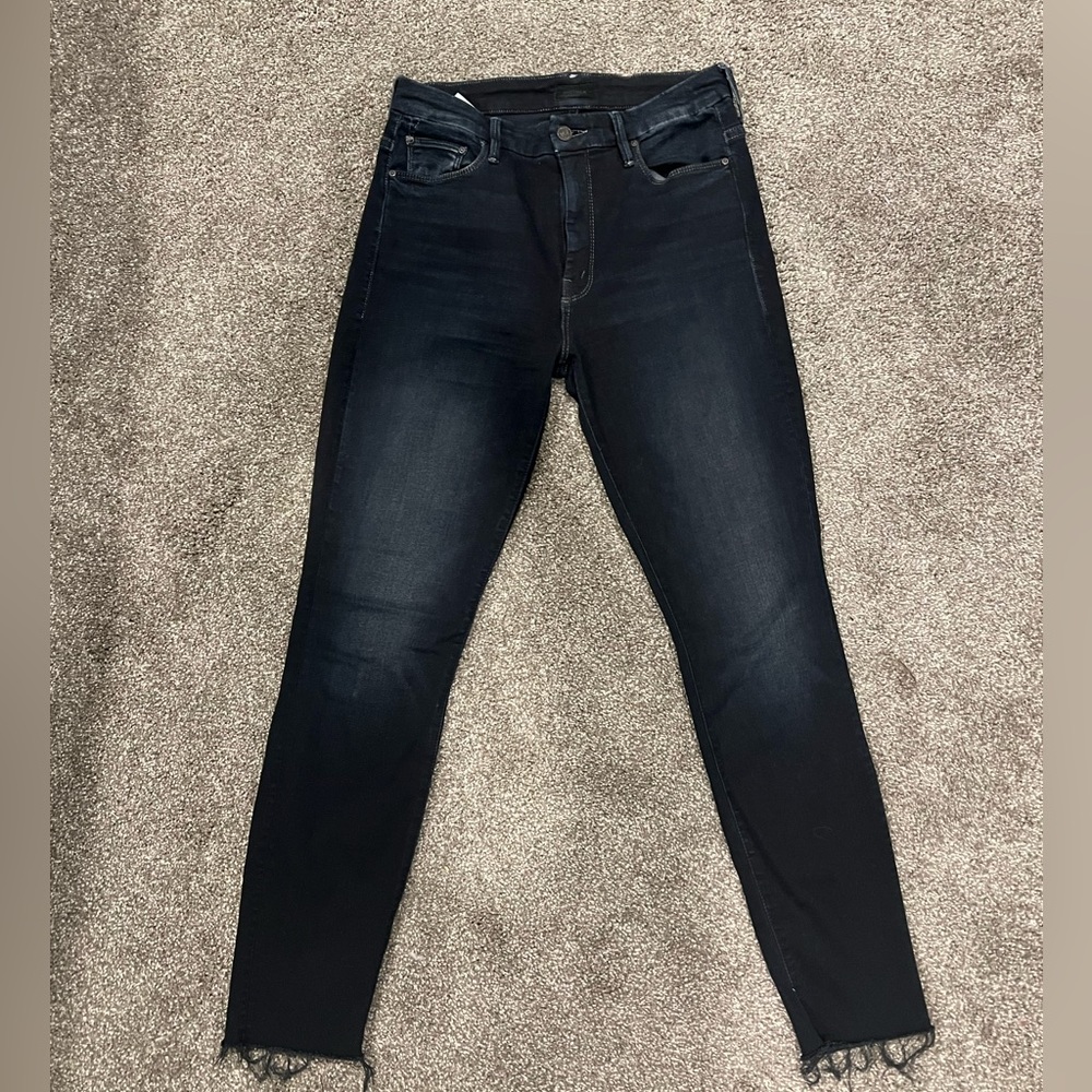 Mother The Looker High Waist Frayed Ankle Skinny Jeans size 27